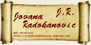 Jovana Radokanović vizit kartica